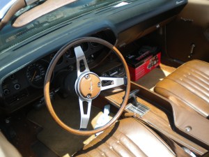 The steering wheel is big.  It makes the steering wheel on a school bus look small.  
