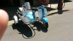 Are you a fan of a classic Vespa?  This stunning 1968 Vespa was for sale for a meager $6,000!  I was working on going 50/50 on it with my sister.  It didn't work.  It  has a 1971 engine for a bit more poewr and reliability.  The sidecar gives it a practical side...